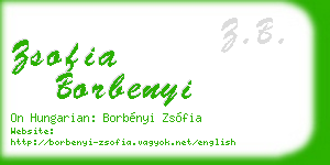 zsofia borbenyi business card